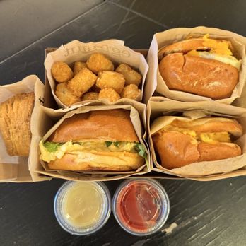 Eggslut - Buttermilk Biscuit, Truffle tots, Egg Salad, Fairfax, and Bacon, Egg & Cheese Sandwiches - Breakfast & Brunch Near Me - Las Vegas, Nevada