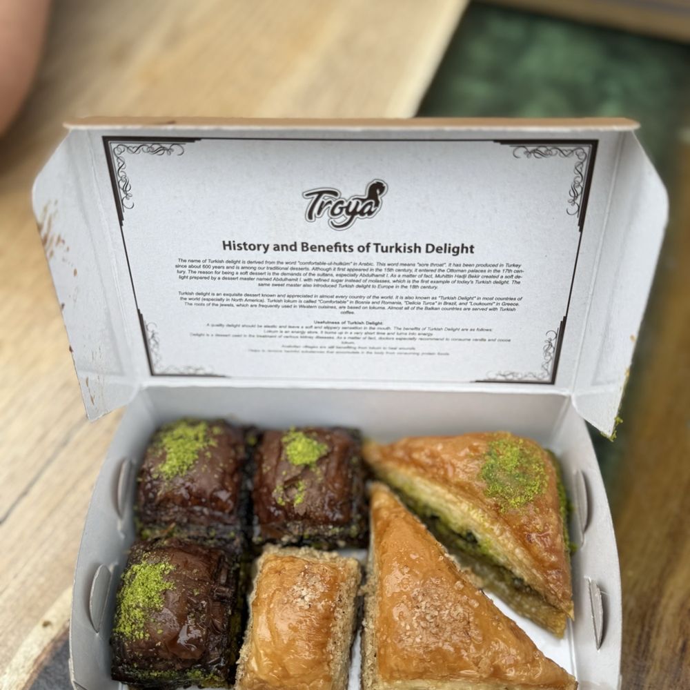 Troya - Chocolate Pistachio Bakl/ Walnut Honey Bakl/ Walnut Bakl/ Pistachio Baklava - Desserts Near Me - Monterey, California Troya - Chocolate Pistachio Bakl/ Walnut Honey Bakl/ Walnut Bakl/ Pistachio Baklava - Desserts Near Me - Monterey, California