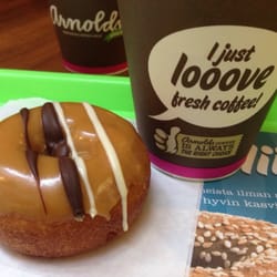 Arnolds - Fudge doughnut and coffee
