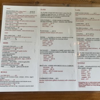 San Eatery - Menu Back - Latin American Near Me - Katy, Texas