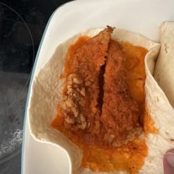 Lucharitos - Mmmm, a buffalo chicken taco that someone decided didn't need the lettuce, cheese, and pico that it's supposed to come with.