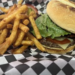 Burger with fries - fry sauce was on fleek