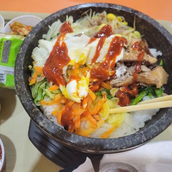 Woojeon Korean Cuisine - Bibimbap in hot stone bowl - Korean Near Me - Burlington, Massachusetts Woojeon Korean Cuisine - Bibimbap in hot stone bowl - Korean Near Me - Burlington, Massachusetts