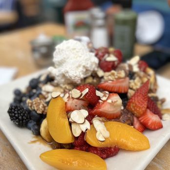 Portage Bay Cafe - Bananas Foster French Toast - New American Near Me - Seattle, Washington Portage Bay Cafe - Bananas Foster French Toast - New American Near Me - Seattle, Washington
