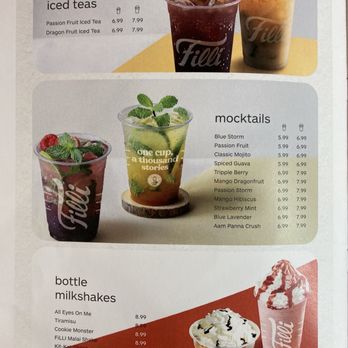 Filli Cafe - Drink menu (March 2024) - Breakfast & Brunch Near Me - Houston, Texas