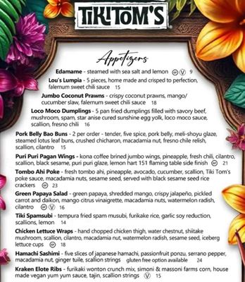 Menu photo 3 Tiki Tom’s Walnut Creek, CA