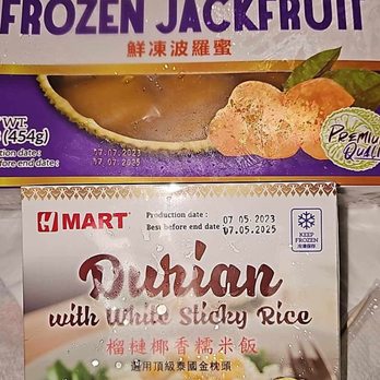 H Mart - Torrance - Frozen seedless (Tropical) jackFruit & Durian with Sweet Sticky Rice 3 - Grocery Near Me - Torrance, California H Mart - Torrance - Frozen seedless (Tropical) jackFruit & Durian with Sweet Sticky Rice 3 - Grocery Near Me - Torrance, California