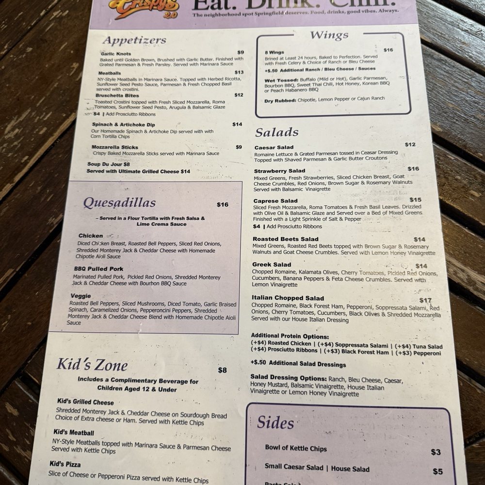Crispy's Springfield Gallery - Menu - Pizza Near Me - Jacksonville, Florida Crispy's Springfield Gallery - Menu - Pizza Near Me - Jacksonville, Florida