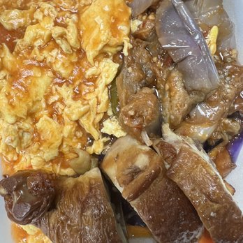 Hsin Hsin Shau May Deli - 2022.11.29 3 item: tomato egg, eggplant, duck - Chinese Near Me - Arcadia, California