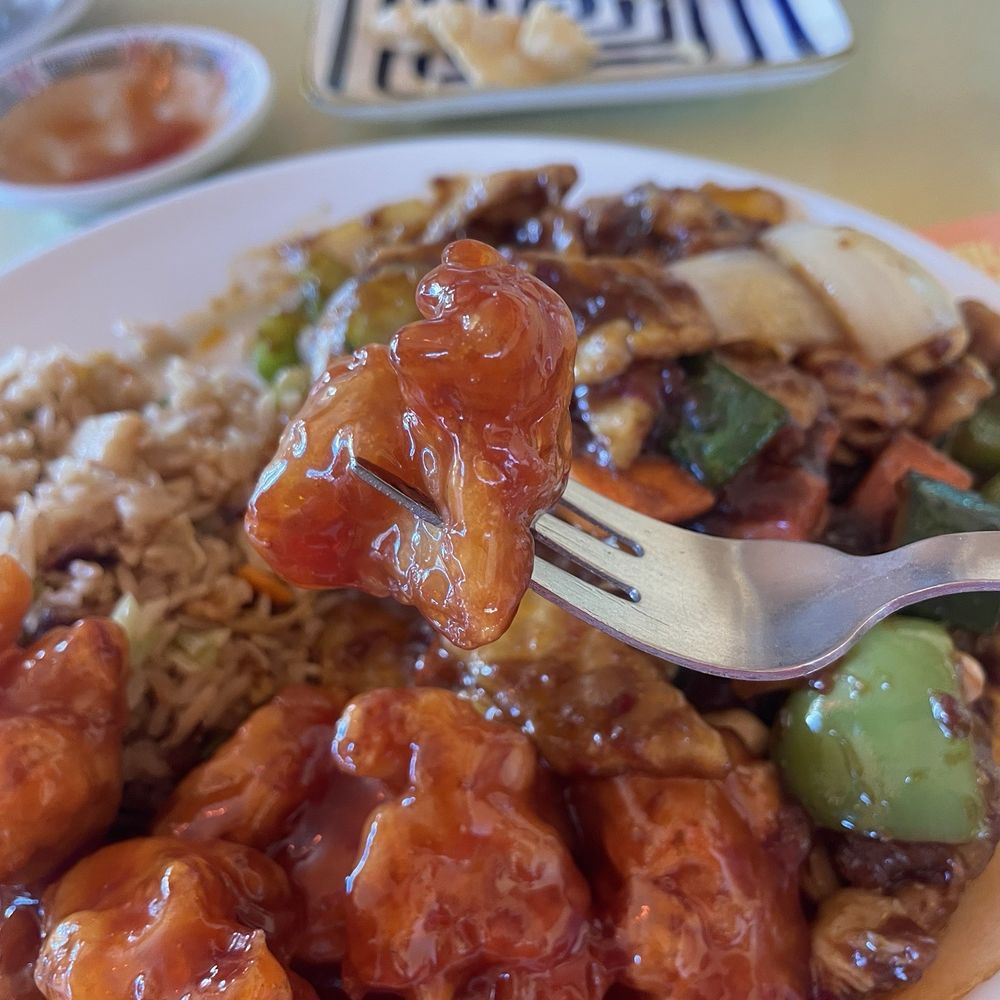 Jim's Restaurant - Sweet & Sour Pork Combination Plate - Chinese Near Me - Prunedale, California Jim's Restaurant - Sweet & Sour Pork Combination Plate - Chinese Near Me - Prunedale, California