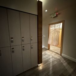 PSY Spa USA - Locker room and entrance to locker room.