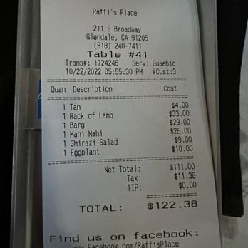 Raffi's Place - Price as 10/22/23. - Middle Eastern Near Me - Glendale, California Raffi's Place - Price as 10/22/23. - Middle Eastern Near Me - Glendale, California