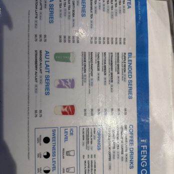 Feng Cha - Cinco Ranch - Menu - Bubble Tea Near Me - Katy, Texas