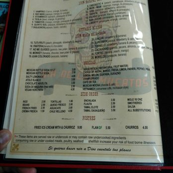 Tarasco's - Drink Menu - Mexican Near Me - Denver, Colorado