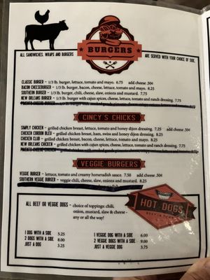 Menu photo 8 Cincy's Downtown Greensboro, NC