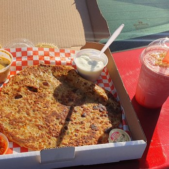 Paranthe Wali Gali - a box of pizza and a drink - Indian Near Me - Brampton, Ontario Paranthe Wali Gali - a box of pizza and a drink - Indian Near Me - Brampton, Ontario