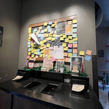 Starbucks - post it notes on the wall of a coffee shop - Coffee & Tea Near Me - Rockville, Maryland