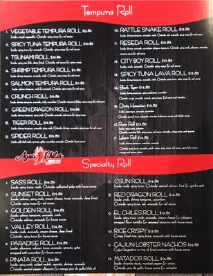 Menu photo 5 Agua Chiles Sushi Bar Northridge, CA