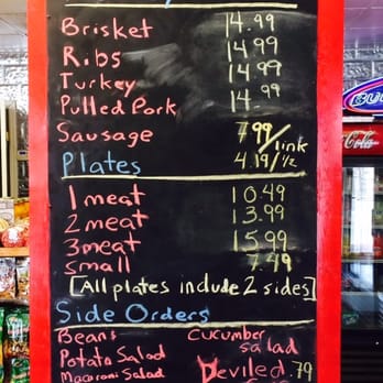 Lum's - Prices on 7/10/14. - Barbeque Near Me - Junction, Texas