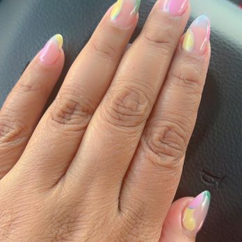 Nails 4 You - Kat hooked me up!! Almond shaped nails for the first time, with pink, yellow and green details. I'm in LOVE! - Nail Salons Near Me - Los Gatos, California Nails 4 You - Kat hooked me up!! Almond shaped nails for the first time, with pink, yellow and green details. I'm in LOVE! - Nail Salons Near Me - Los Gatos, California
