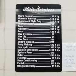 Lien's Beauty Salon - Prices