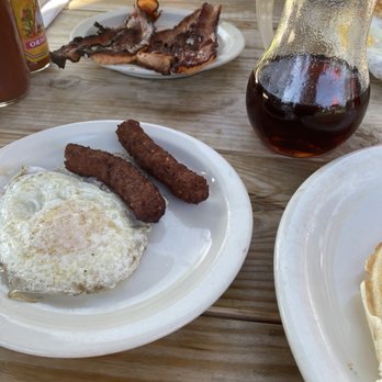 Red Hut Cafe Nevada - Jalapeño bacon, sausage and eggs! - American Near Me - Stateline, Nevada Red Hut Cafe Nevada - Jalapeño bacon, sausage and eggs! - American Near Me - Stateline, Nevada