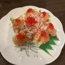 Salmon sushi pizza Salmon sushi pizza