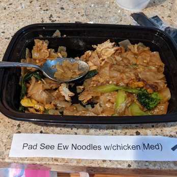 Top Thai Table - pad see ew take-out (half eaten already!) - Thai Near Me - San Dimas, California