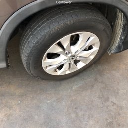 This is the tire that was flat. This is the tire that was flat.