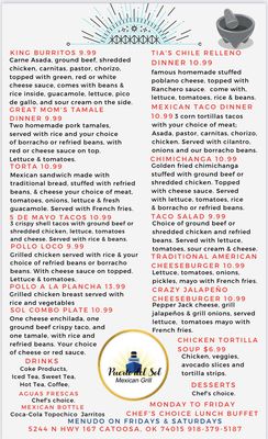 Menu photo 4 Puerto del Sol Mexican Grill Catoosa, OK