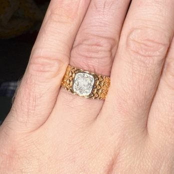 Nelson Coleman Jewelers - Men's custom solitaire diamond rings in 14K gold and platinum bezel. - Jewelry Near Me - Towson, Maryland Nelson Coleman Jewelers - Men's custom solitaire diamond rings in 14K gold and platinum bezel. - Jewelry Near Me - Towson, Maryland