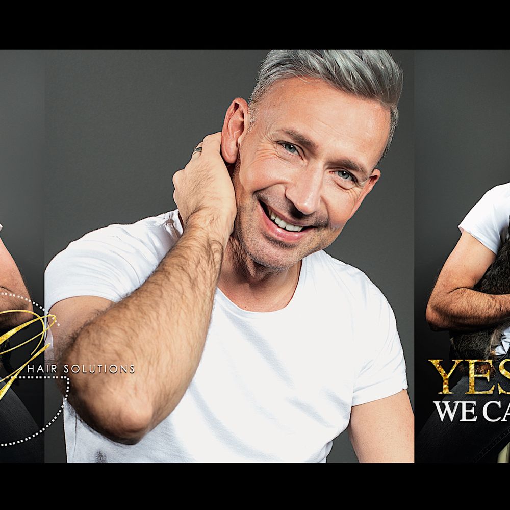 Gerards Hair Solutions - Women loose their hair too. It started when I was in my 40's. Gerard really listened & spent time with me. Now huddy +I both go!! - Hair Extensions Near Me - Ridgefield, New Jersey