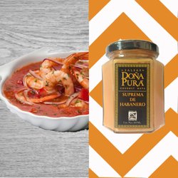 Salsas Gourmet Doña Pura - Suprema de Habanero Salsa Gourmet de Habanero Naranja Doña Pura para los amantes del habanero.