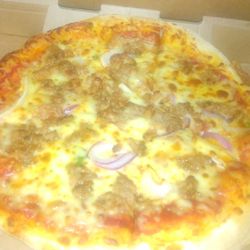 Domino's - Was a tuna pizza. Hubs thought it was sausage at first then said it taste funny. We weren't fans.