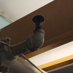 Roger Sherman House - Dust,and rust cover every millimeter of exposed piping, wiring, and fire apparatus that it's a health, breathing, fire safety hazard.