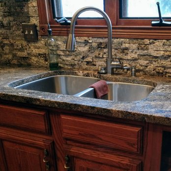 Oasis Granite Kitchen Countertop With Coordinating Backsplash From