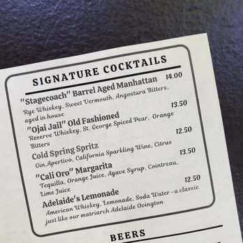 Cold Spring Tavern - Cocktails - American Near Me - Santa Barbara, California Cold Spring Tavern - Cocktails - American Near Me - Santa Barbara, California