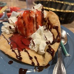 El Porton Restaurant - The 'birthday' dessert.  Yum!