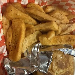 Soggy taco burger, and cold fries