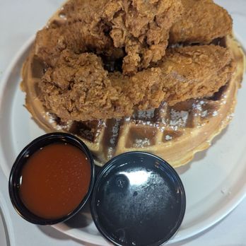 Marley's Bar and Grill - Chicken and Waffle Chicken was good. guest said waffle was hard - Salad Near Me - Hyattsville, Maryland