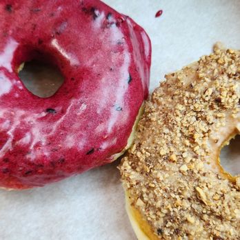 Oliboli Donuts - Bumbleberry donut (left) Butter pecan donut (right) - Donuts Near Me - Tustin, California Oliboli Donuts - Bumbleberry donut (left) Butter pecan donut (right) - Donuts Near Me - Tustin, California