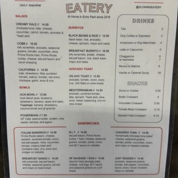 Glowing - Menu June 2026 - Health Markets Near Me - Los Angeles, California