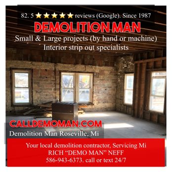 Demolition Man - Commercial interior demolition - Demolition Services Near Me - Roseville, Michigan