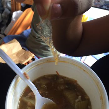 Calliope's - huge piece of plastic in gumbo - Cajun/Creole Near Me - Houston, Texas