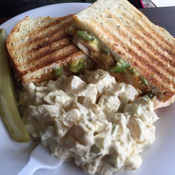 4 Corners Cafe - Hawaiian chicken panini combo with side potato salad. Includes iced tea! - Coffee & Tea Near Me - Ooltewah, Tennessee 4 Corners Cafe - Hawaiian chicken panini combo with side potato salad. Includes iced tea! - Coffee & Tea Near Me - Ooltewah, Tennessee