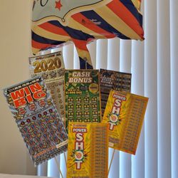 Donut Galore - My dad's bouquet of scratchers  from his favorite donut shop!
