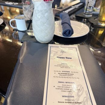 BLU Seafood Scottsdale - Piña colada on the rocks and happy hour menu - Seafood Near Me - Scottsdale, Arizona BLU Seafood Scottsdale - Piña colada on the rocks and happy hour menu - Seafood Near Me - Scottsdale, Arizona