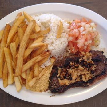 Brazil By The Bay - Garlic Picanha with rice, french fries, farofa, and vinaigrette - Brazilian Near Me - San Diego, California Brazil By The Bay - Garlic Picanha with rice, french fries, farofa, and vinaigrette - Brazilian Near Me - San Diego, California