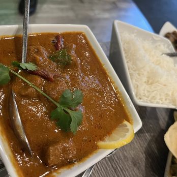 Lime & Lemon Indian Grill & Bar - Durham - Goat Chettinad (Chefs Special, GF) and Rice - Indian Near Me - Durham, North Carolina Lime & Lemon Indian Grill & Bar - Durham - Goat Chettinad (Chefs Special, GF) and Rice - Indian Near Me - Durham, North Carolina