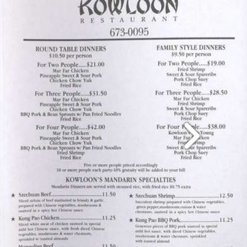 Kowloon Restaurant - the menu for the kowloon restaurant - Chinese Near Me - Roseburg, Oregon Kowloon Restaurant - the menu for the kowloon restaurant - Chinese Near Me - Roseburg, Oregon